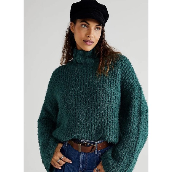 Free People Sweaters - Free People Canyon Pullover Mock Neck Sweater in Green Size Small NWT